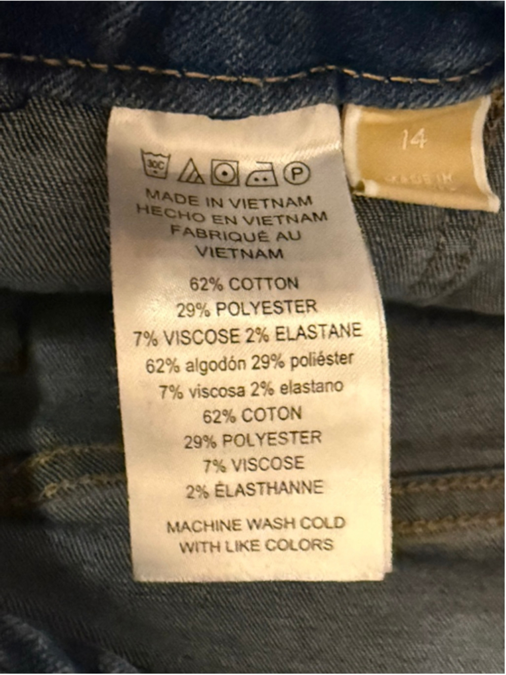 Michael Kors Women’s Straight Leg Trouser Jeans Stretch Denim Sz 14 Gold Accent - Picture 7 of 8